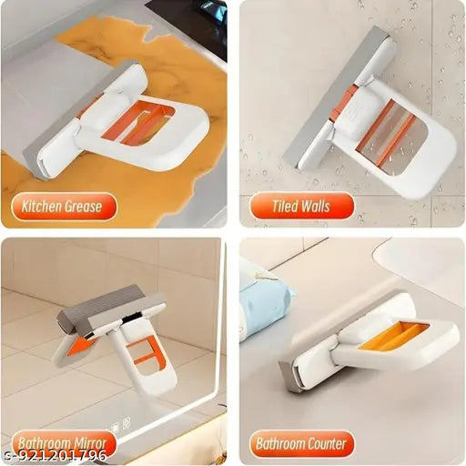 Multifunctional Mini Mop, 1 Count Retractable Rotatable Mop, Wet & Dry Use Mop, Household Cleaning Tool for Kitchen, Living Room, Bathroom, Car Glass